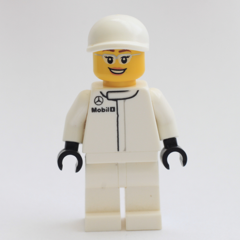 LEGO Pit Crew, White Torso, White Legs, White Cap, Female (fig-007536)
