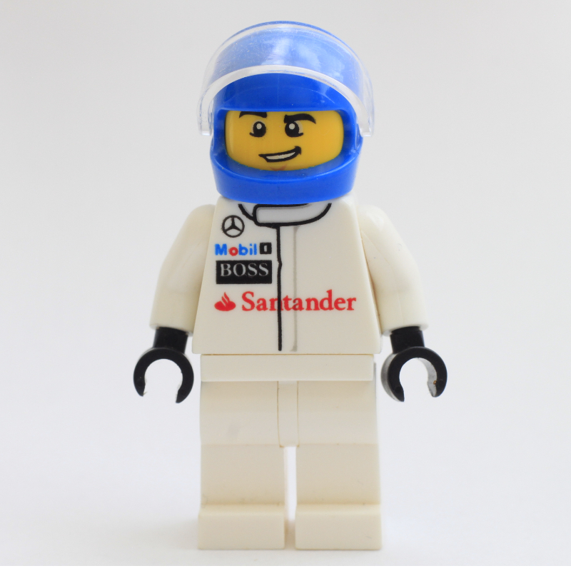 LEGO Race Driver, White Torso, White Legs, Blue Helmet, McLaren (fig-007538)