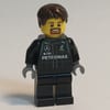 Pit Crew, Black Torso, Black Legs, Dark Brown Hair
