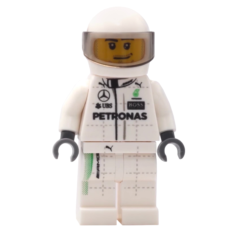 LEGO Race Driver, White Torso, White Legs, White Helmet, Mercedes (fig-007547)