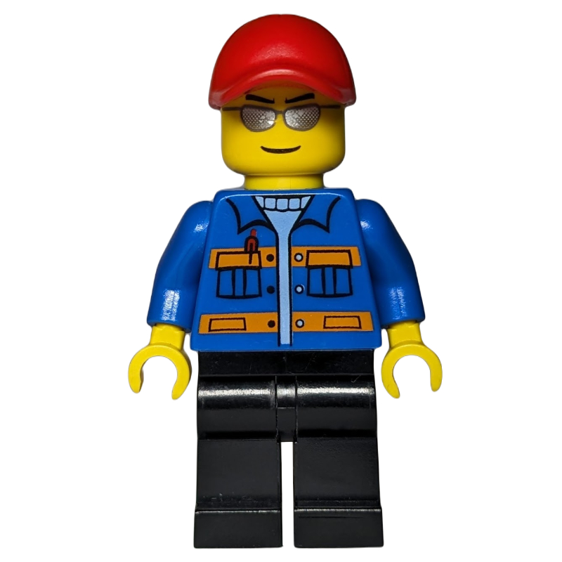 LEGO Blue Torso, Black Legs, Red Cap, Sunglasses (fig-007549)