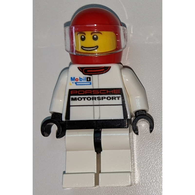 LEGO Race Driver, White Torso, White Torso, Red Helmet, Porsche (fig-007551)