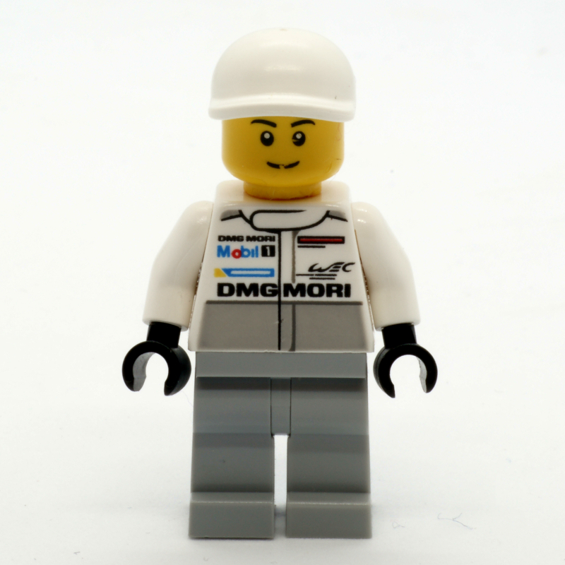 LEGO Mechanic, White Torso, Light Bluish Grey Legs, White Cap (fig-007559)