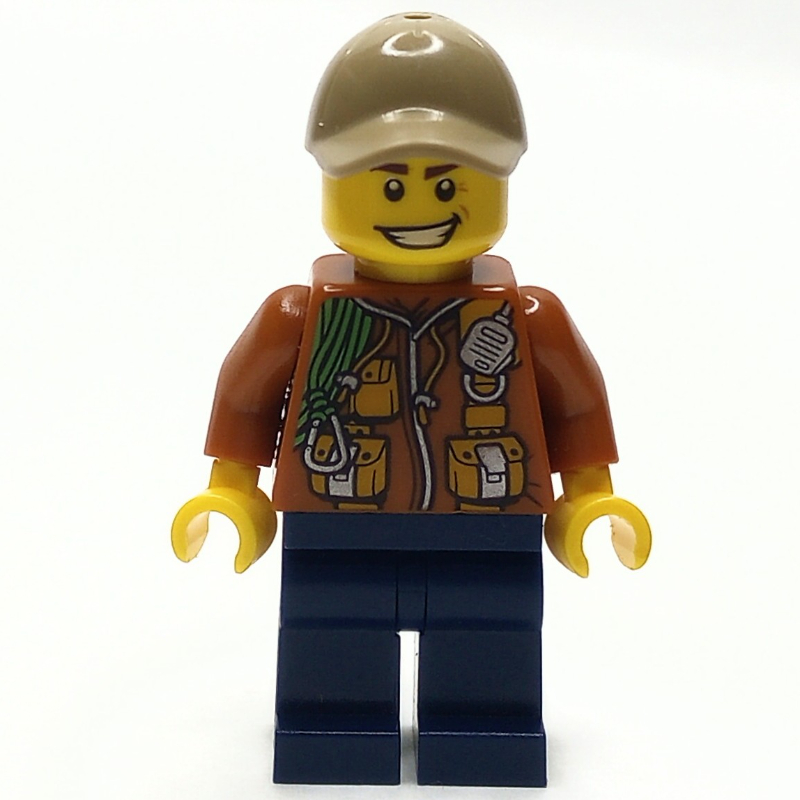 LEGO Explorer, Jacket with Pouches, Radio, and Rope, Dark Tan Cap (fig-007561)