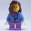 Girl, Medium Blue Jacket with Medium Lavender Scarf, Short Medium Lavender Legs, Reddish Brown Hair