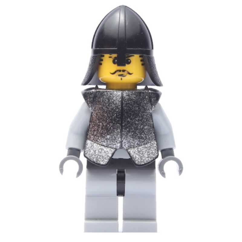 LEGO Knight (Knights Kingdom I) - Light Bluish Gray Legs, Armor, Black Moustache (fig-007631)