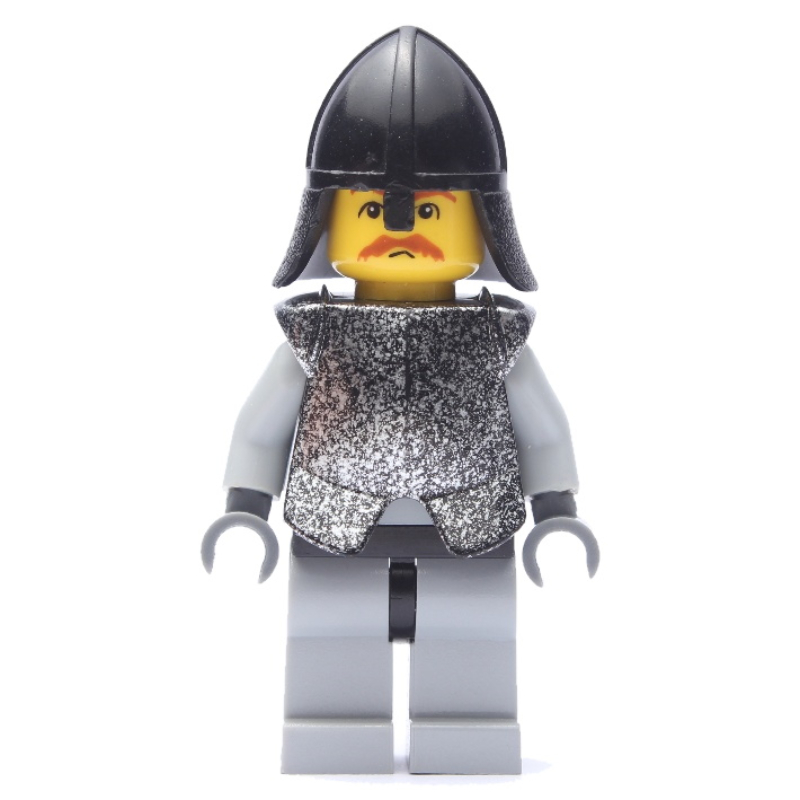 LEGO Knight (Knights Kingdom I) - Light Bluish Gray Legs, Armor, Brown Moustache (fig-007632)