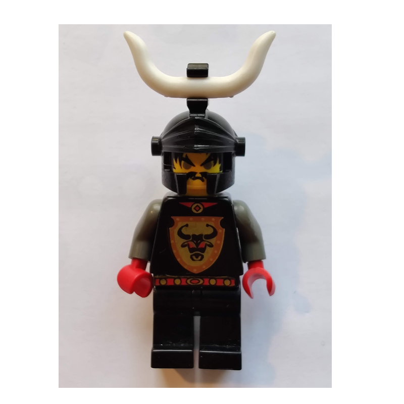 LEGO Knight (Knights Kingdom I) - Cedric the Bull, Black Helmet, Horn (fig-007634)