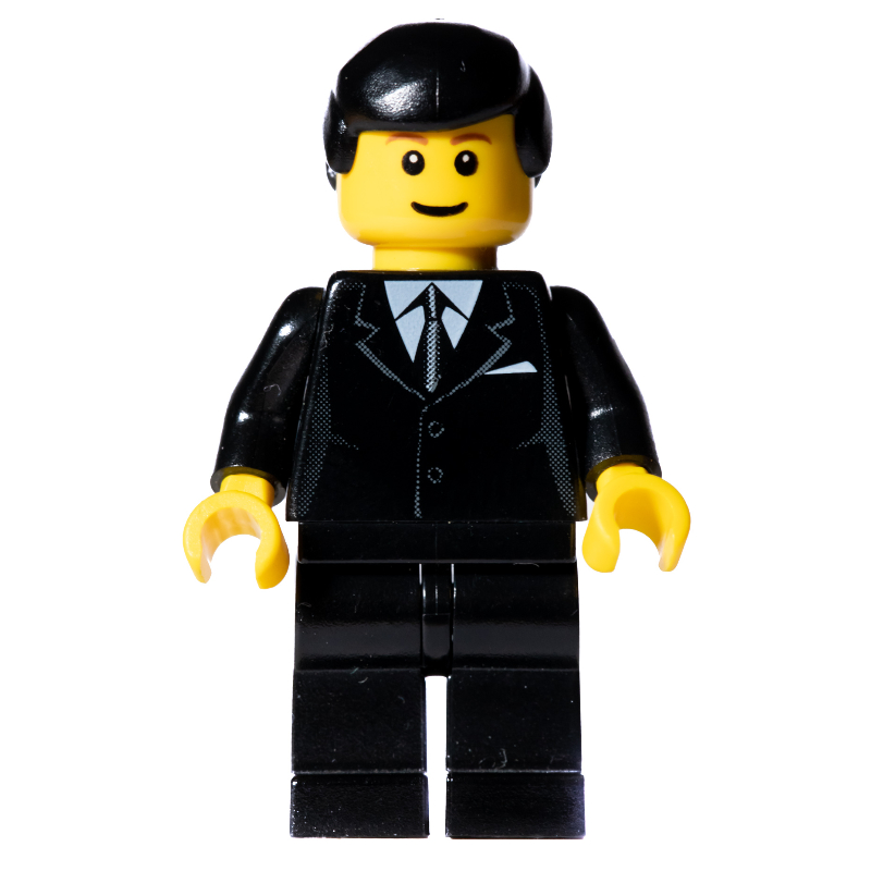 LEGO Black Tuxedo, Black Hair (fig-007635)
