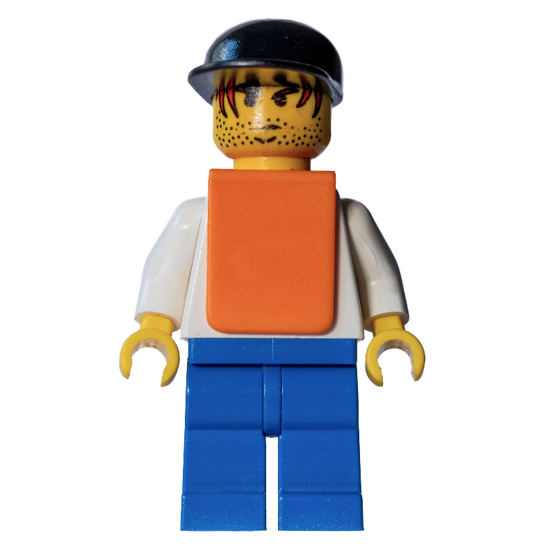 LEGO White Torso, Orange Vest, Blue Legs, Black Cap (fig-007636)