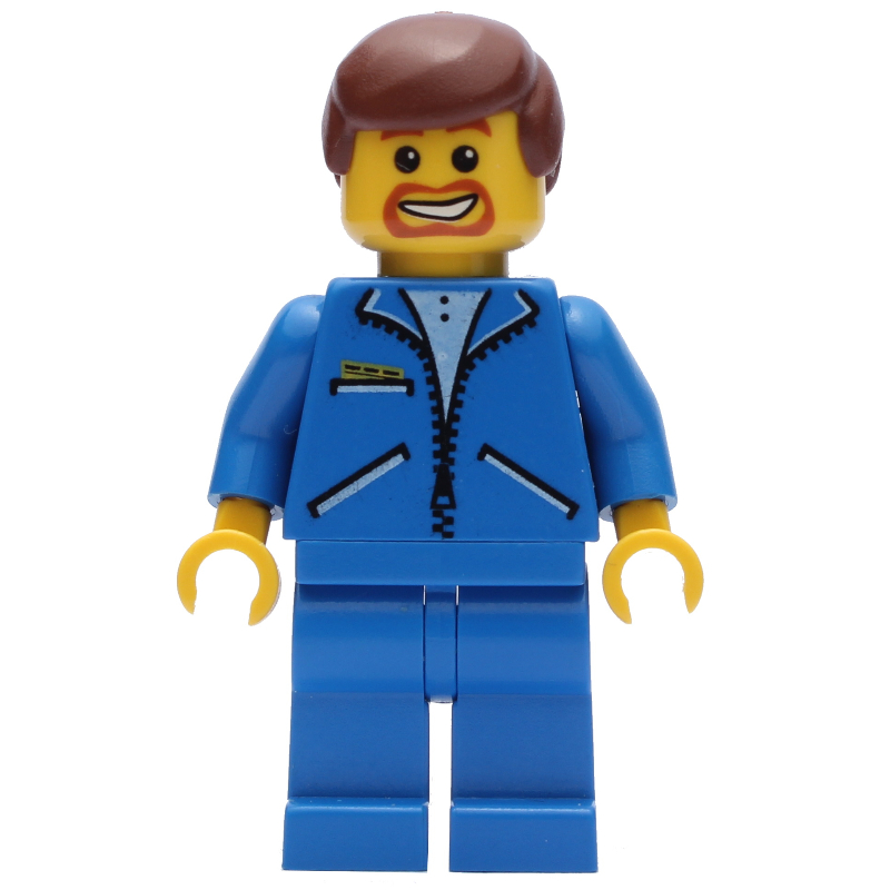 LEGO Blue Vest, Blue Legs, Reddish Brown Hair, Beard (fig-007637)
