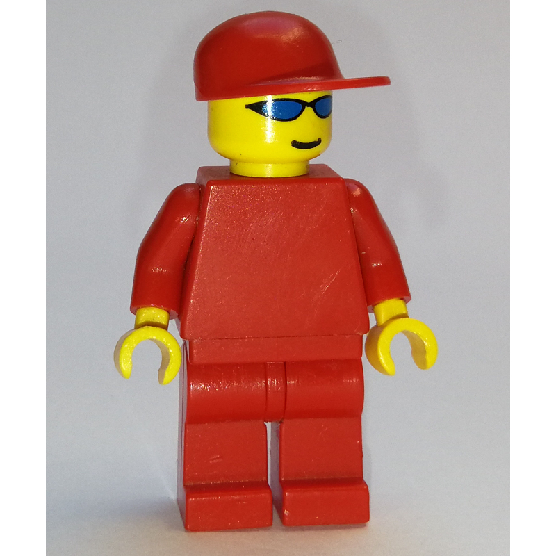 LEGO Red Torso, Red Legs, Red Cap, Blue Sunglasses (fig-007644)