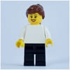 White Torso, Black Legs, Reddish Brown Hair, Female