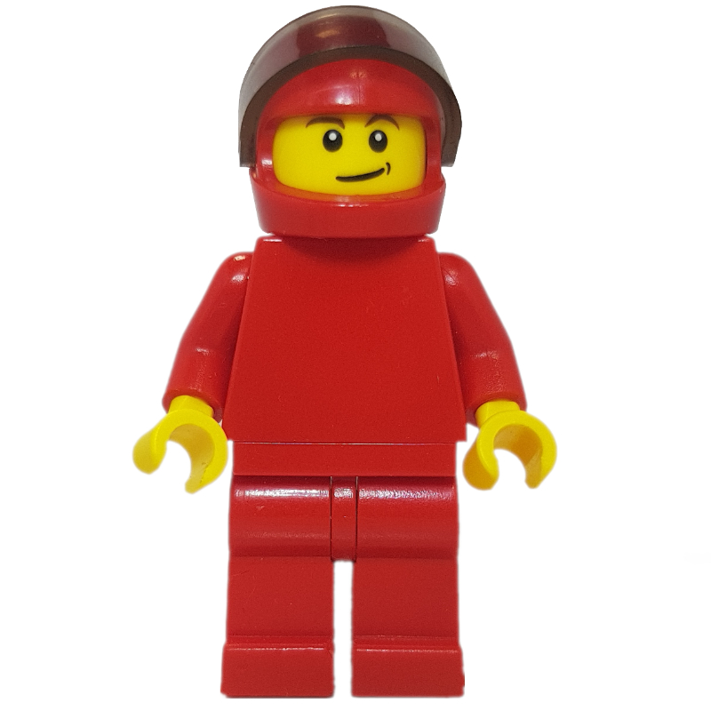 LEGO Pit Crew, Red Torso, Red Legs, Red Helmet, Ferrari (fig-007647)