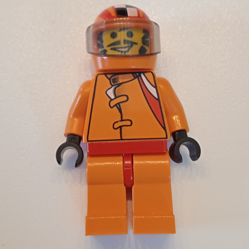 LEGO Race Driver, Orange Torso, Orange Legs, Orange Helmet (fig-007648)