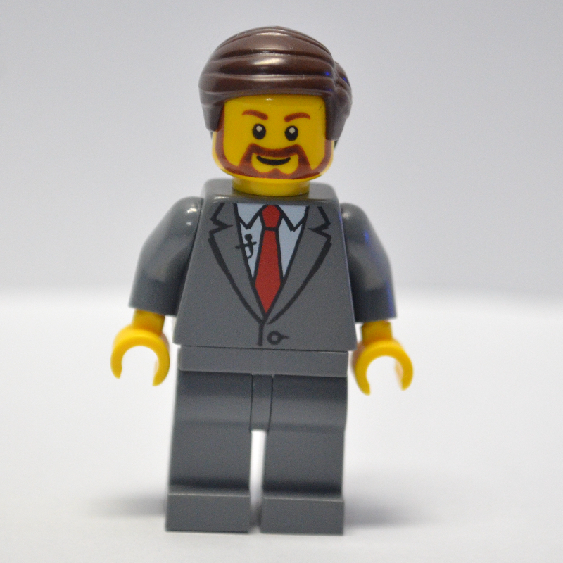 LEGO Dark Bluish Grey Torso, Suit, Dark Bluish Grey Legs (fig-007653)