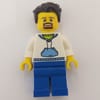 White Torso, Blue Legs, Dark Brown Hair