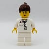 Doctor, Woman, White Torso with Stethoscope and Pocket, White Legs, Dark Brown Ponytail