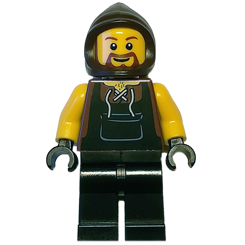 LEGO Blacksmith, Dark Brown Hood, Brown Beard (fig-007738)