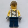 Mechanic, Dirty White Shirt with Suspenders, Dark Blue Legs, Dark Tan Cap