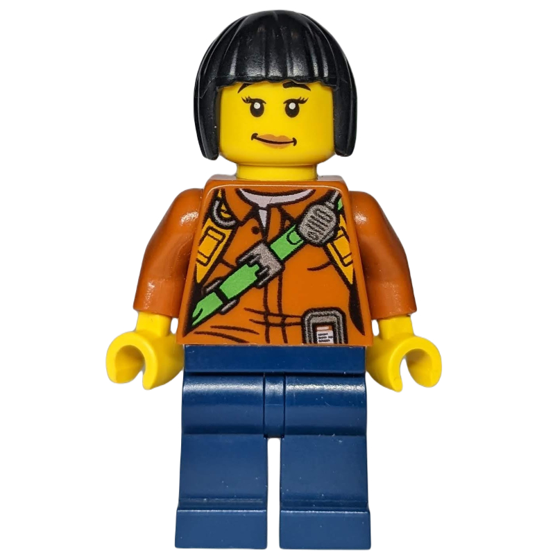 LEGO Explorer, Woman, Shirt with Straps and Radio, Black Hair (fig-007752)