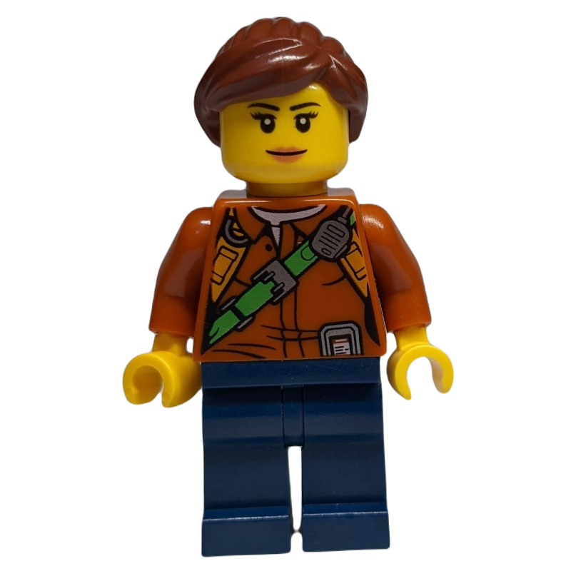 LEGO Explorer, Woman, Shirt with Straps and Radio, Reddish Brown Hair (fig-007754)
