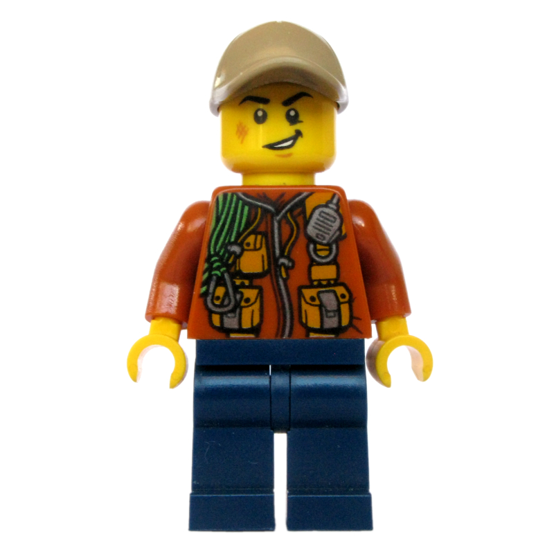 LEGO Explorer, Jacket with Pouches, Radio, and Rope, Dark Tan Cap, Scar (fig-007759)