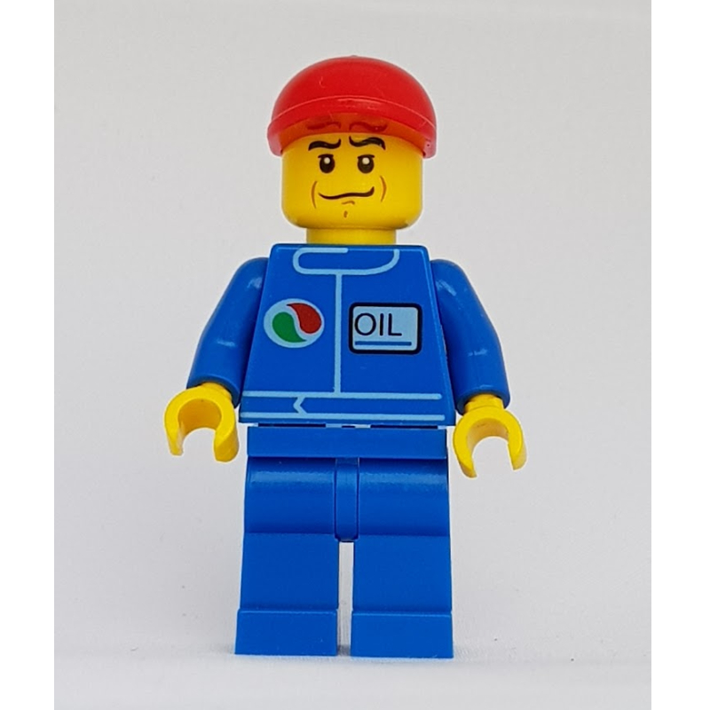 LEGO Racer, Blue Jumpsuit with Octan Logo, Red Cap (fig-007761)