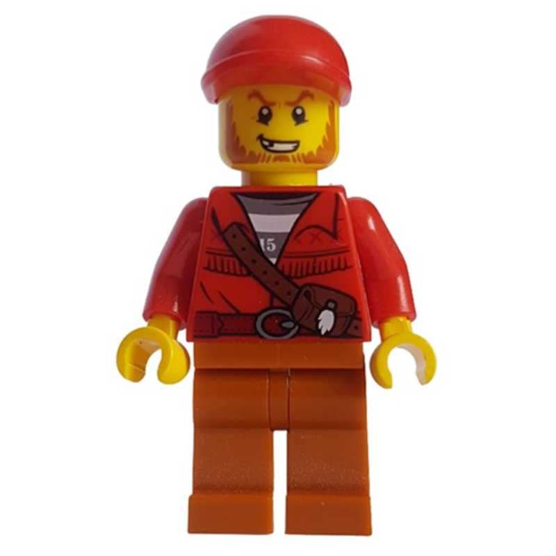 LEGO Criminal, Red Jacket over Prison Shirt, Red Cap (fig-007763)