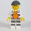 Criminal Gary Goldrush, Open Prison Shirt #18675 over Orange Top, Dark Bluish Gray Hat, Stubble