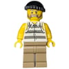 Criminal, Torn Prison Shirt, Dark Tan Legs, Black Hat, Beard
