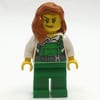 Criminal, Woman, Green Overalls over Prison Shirt, Dark Orange Hair