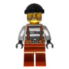 Criminal, Prison Shirt with Suspenders and Belt, Black Hat, Beard