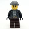 Criminal, Open Black Jacket over Prison Shirt, Dark Brown Legs, Dark Bluish Gray Hat