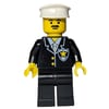Policeman, Black Suit with Tie and Badge, White Hat, Moustache