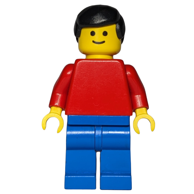 LEGO Man, Red Torso, Blue Legs, Black Hair (3626a Head) (fig-007992)