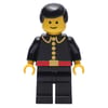 Fireman, Classic, Black Fire Jacket with Red Belt and Buttons, Black Hair