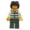 Criminal, Prison Shirt with #86753, Dark Bluish Gray Legs, Reddish Brown Helmet with Goggles, Dark Tan Backpack, Beard