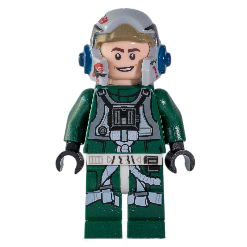 LEGO Rebel Pilot A-wing, Dark Green Uniform, Black Helmet Stripe (fig-008021)