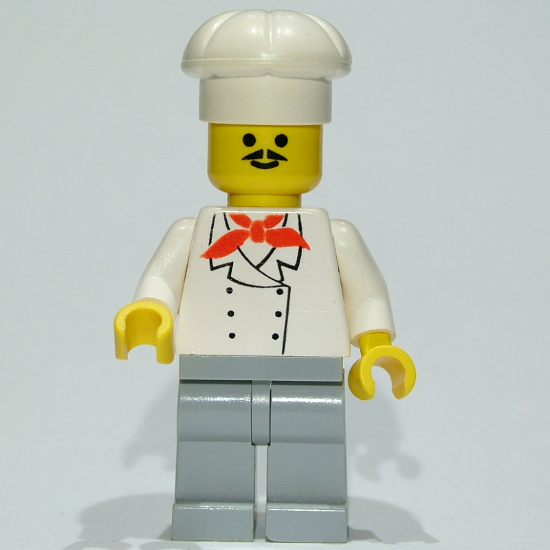 LEGO Chef, Red Neckerchief, Light Bluish Gray Legs, Moustache (fig-008137)
