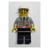 Fireman, Light Gray Jacket with Radio and Pocket, White Cap, Moustache