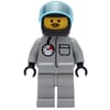 Fireman, Shirt with Gauge and Pocket, Light Gray Legs, Black Helmet with Visor