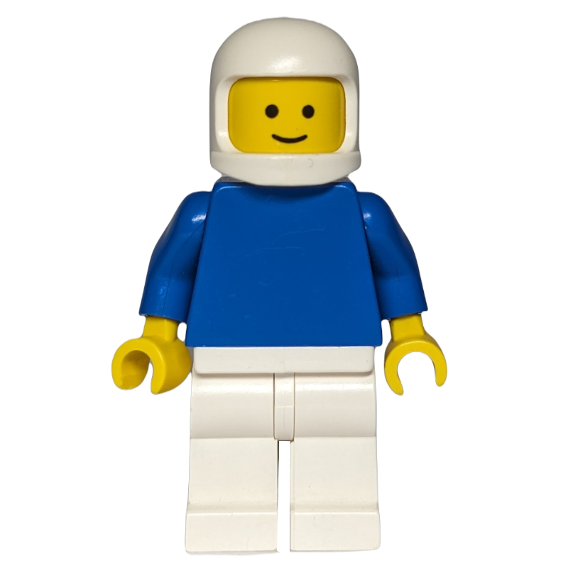 LEGO Man, Blue Torso, White Legs, White Helmet (fig-008154)