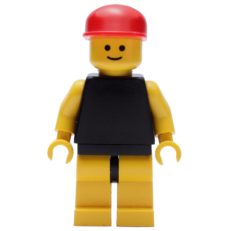 LEGO Man, Plain Black Swimsuit, Red Cap (fig-008158)