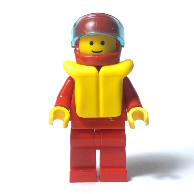 LEGO Man, Red Jacket with Zipper, Red Helmet with Visor, Yellow Life Vest (fig-008165)
