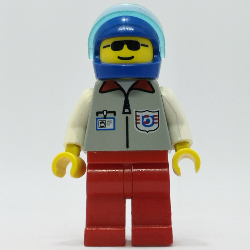 LEGO Coast Guard, Light Gray Jacket with Zipper and Badge, Blue Helmet with Visor, Sunglasses (fig-008167)