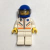 Paramedic, White Jacket with Zipper, Radio and Star of Life, Blue Helmet with Visor, Silver Sunglasses