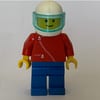 Man, Red Jacket with Zipper, Blue Legs, White Helmet with Visor
