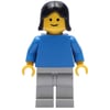 Woman, Blue Torso, Light Gray Legs, Black Hair
