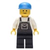 Man, Black Overalls, Blue Cap